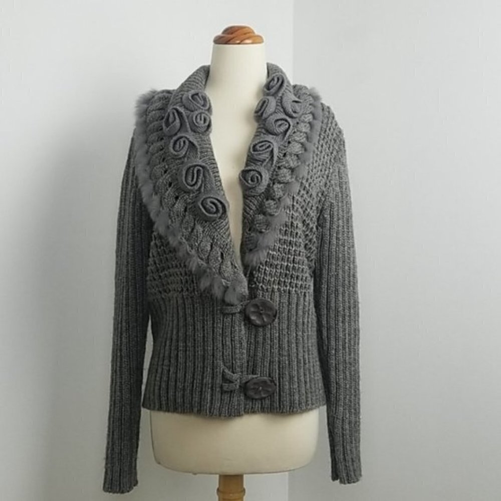 John Fashion gray wool warm sweater L